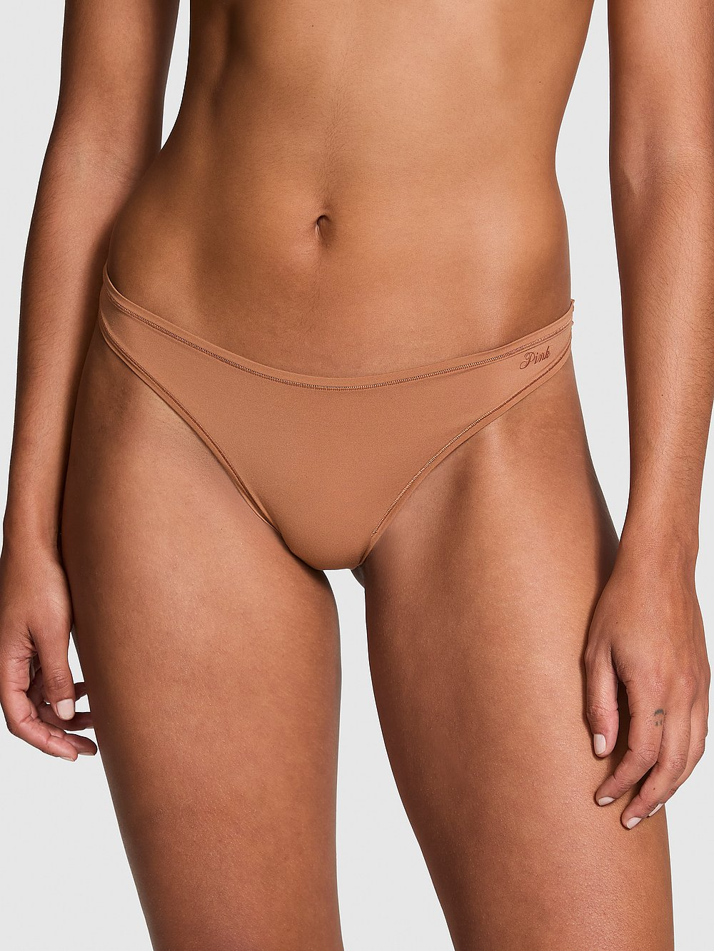 Base Stretch Thong Panty (Caramel)