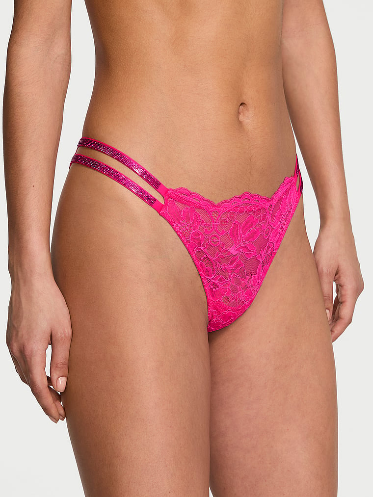 Double Shine Strap Lace Brazilian Panty