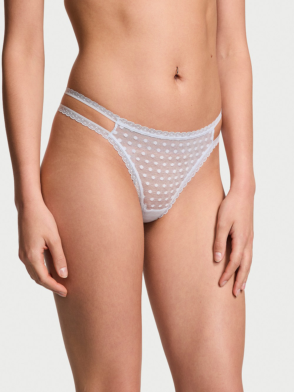 Wink Strappy Thong Panty (Hydrangea Blue)