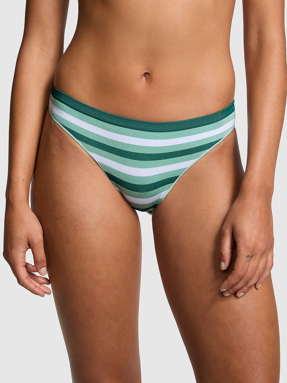 Seamless Bikini Panty (Smooth | Mint Stripe Print)