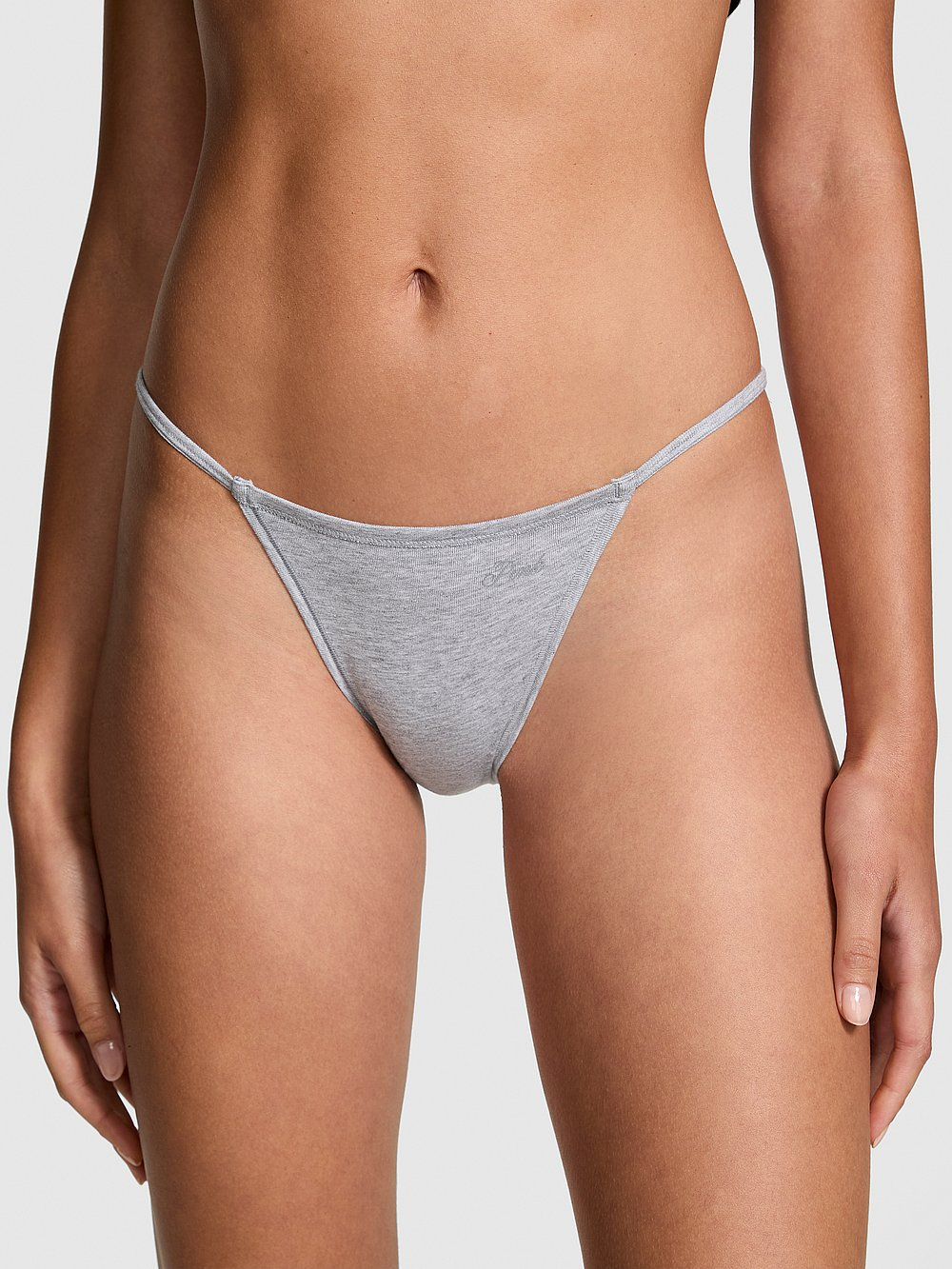 Cotton String Bikini Panty (Medium Heather Grey)