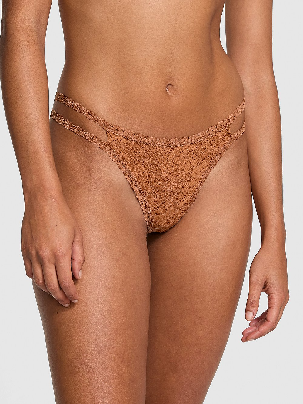 Wink Strappy Thong Panty (Caramel)