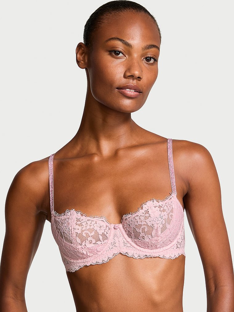 VICTORIA SECRET Dream Angels Wicked Twinkle Strap Unlined Lace Balconette Bra Innovation