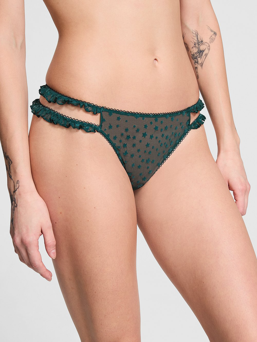 Wink Strappy Thong Panty (Deep Forest)