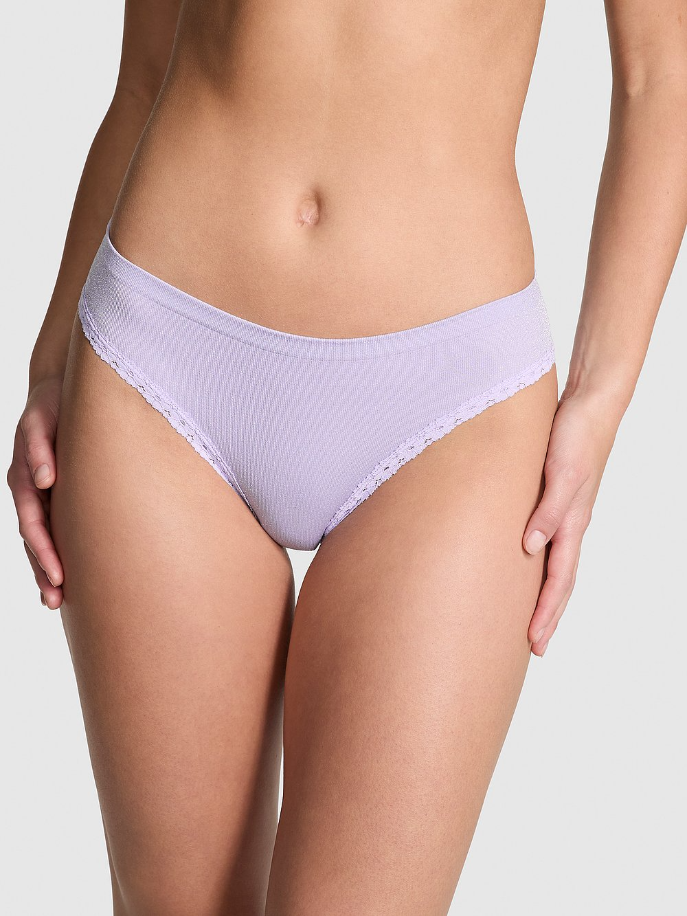 Seamless Bikini Panty (Lace Trim | Purple Cloud)