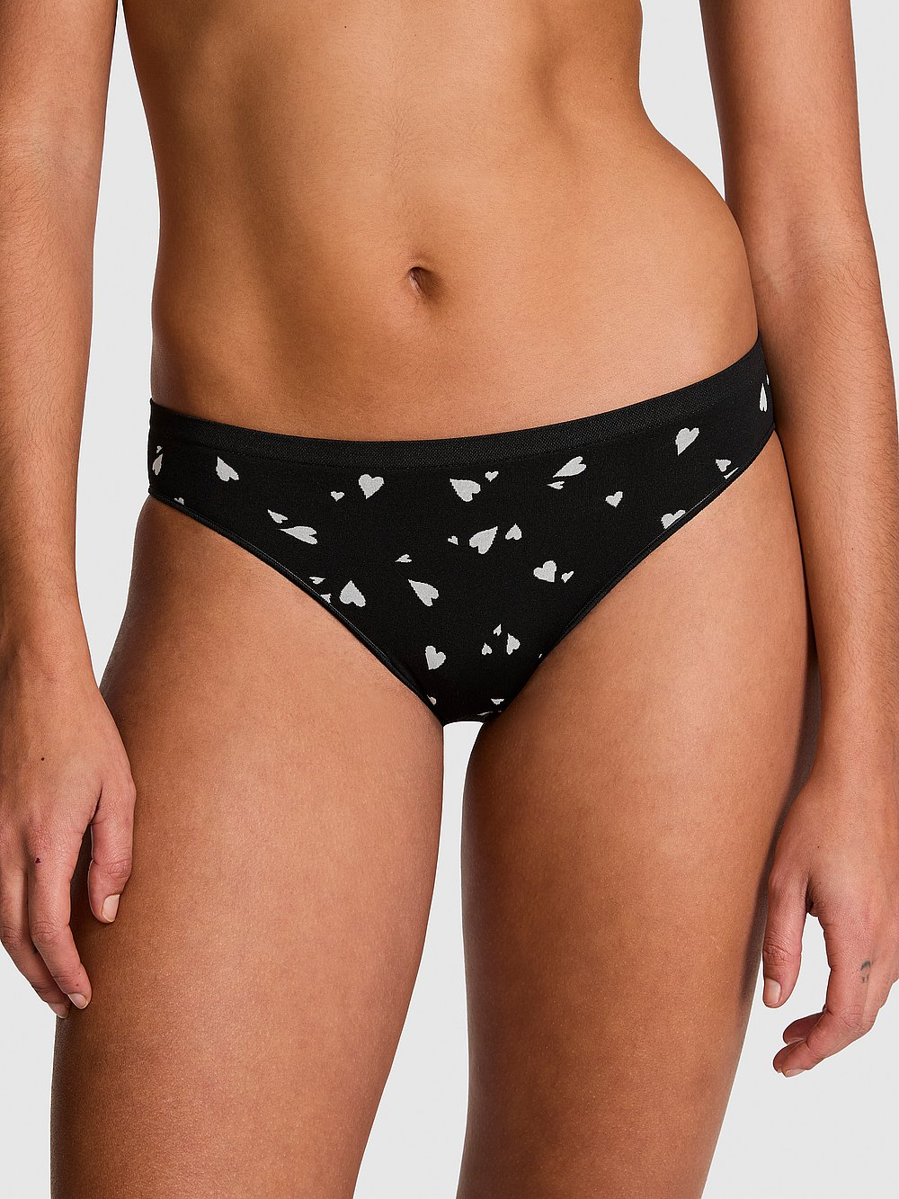 Seamless Bikini Panty (Smooth | Black Heart Print)