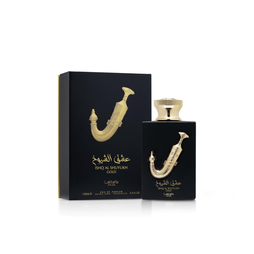 Lattafa Pride Ishq Al Shuyukh Gold for Unisex Eau de Parfum Spray, 3.4 Ounce