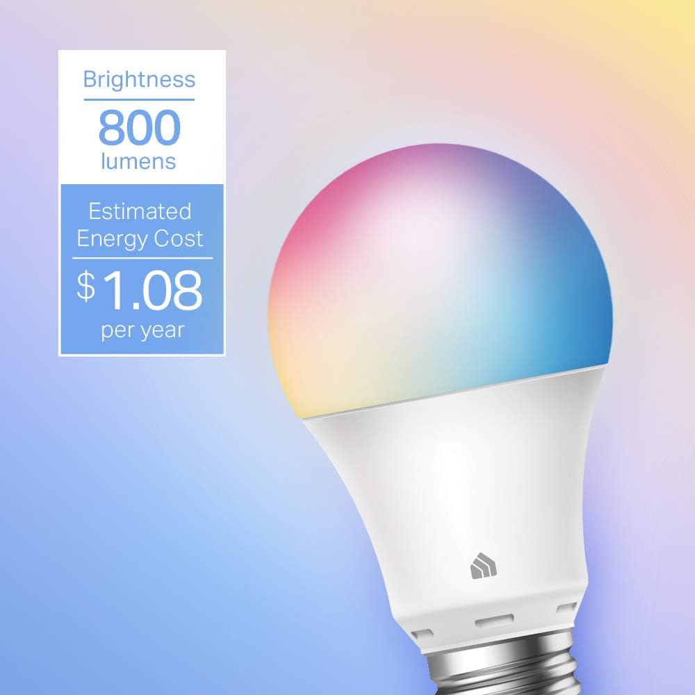 Kasa Smart Light Bulbs, 1000 Lumens High Brightness, 16M Color Changing, Dimmable Smart WiFi Light Bulb, Compatible with Alexa and Google Home, A19, 2.4GHz Wi-Fi only, No Hub Required, KL135(4-Pack)