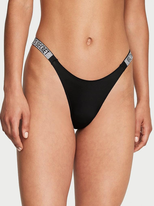 Braguitas brasileñas con tirantes brillantes muy sexys de Victoria's Secret para mujer, cobertura moderada (XS-XXL)