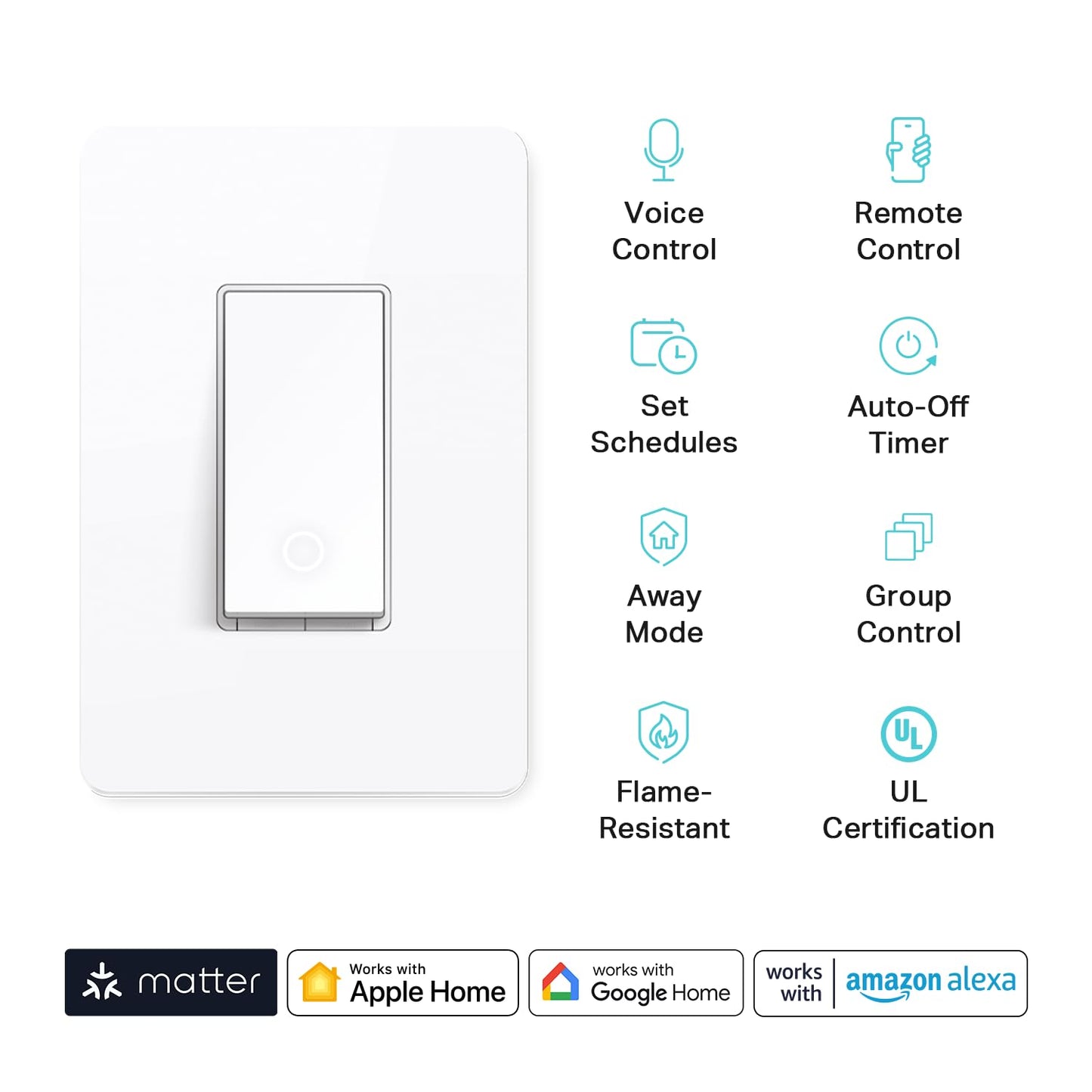 Kasa Smart Light Switch HS200P3, Single Pole, Needs Neutral Wire, 2.4GHz Wi-Fi Light Switch Works with Alexa and Google Home, UL Certified, No Hub Required, 3 Count -Pack of 1 , White