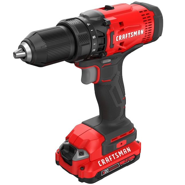 CRAFTSMAN V20 20-volt Max 1/2-in Keyless Cordless Drill (1-Battery Included, Charger Included)