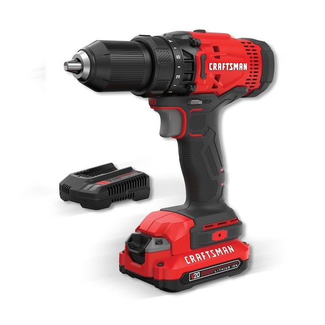 CRAFTSMAN V20 20-volt Max 1/2-in Keyless Cordless Drill (1-Battery Included, Charger Included)