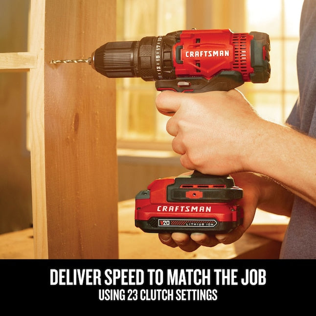 CRAFTSMAN V20 20-volt Max 1/2-in Keyless Cordless Drill (1-Battery Included, Charger Included)