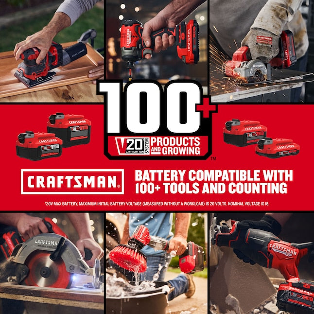 CRAFTSMAN V20 20-volt Max 1/2-in Keyless Cordless Drill (1-Battery Included, Charger Included)