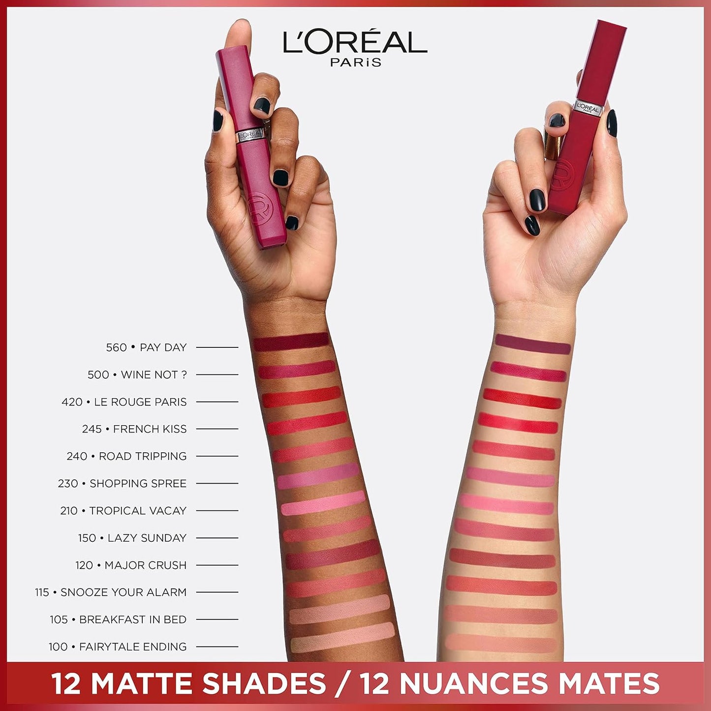 Lápiz labial líquido Infallible Matte Resistance de L'Oréal Paris, acabado mate en polvo e infundido con ácido hialurónico, 230 Shopping Spree