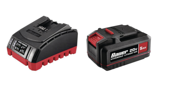 BAUER 20V 5 Ah Lithium-Ion Battery and Charger Starter Kit