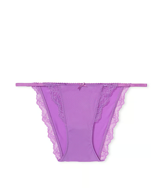 Lace-Trim String Bikini Panty