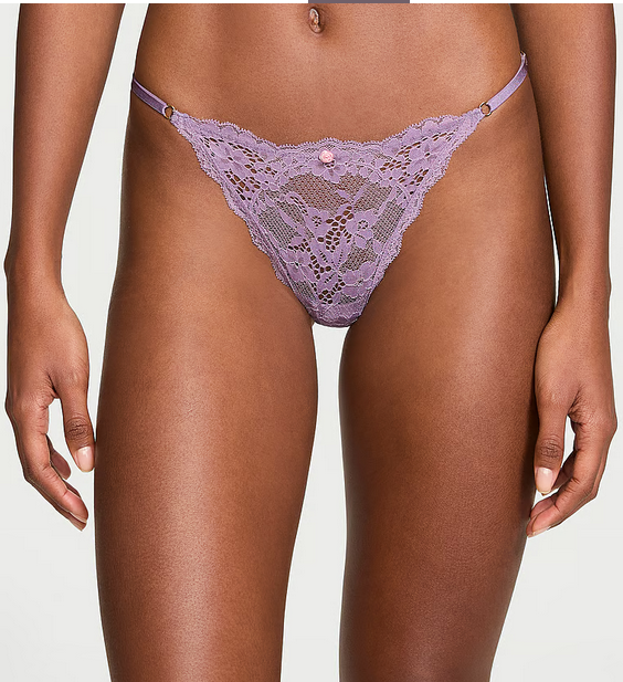 Victoria Secret Lace Adjustable String Bikini Panty (Frozen PlumCopy)