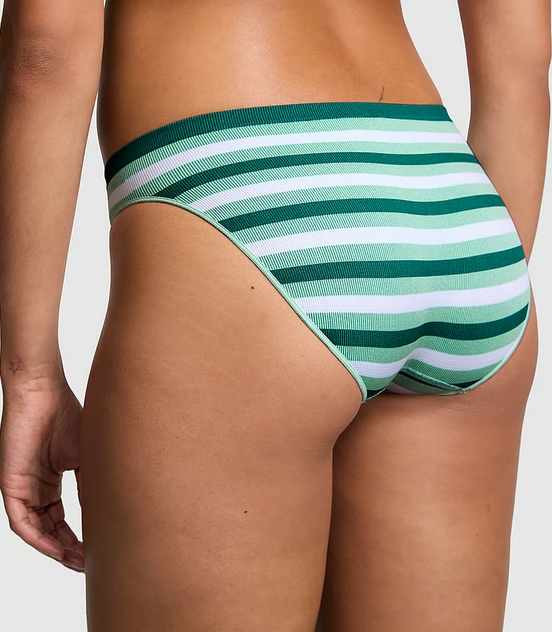 Seamless Bikini Panty (Smooth | Mint Stripe Print)