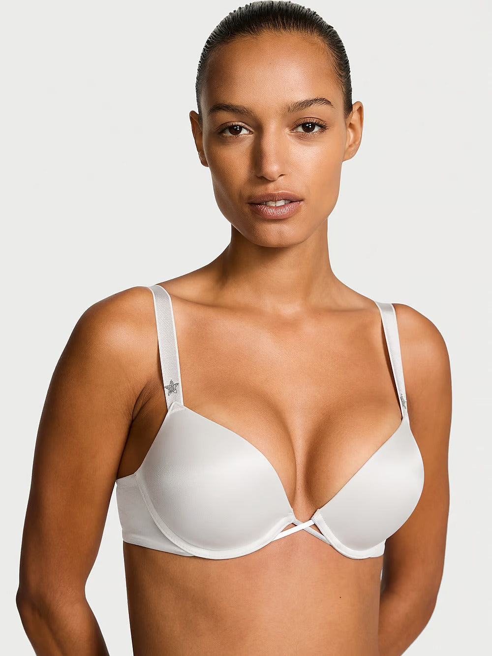 Victoria Secret Bombshell Add-2-Cups Starstruck Shine Push-Up Bra (Black Grey)