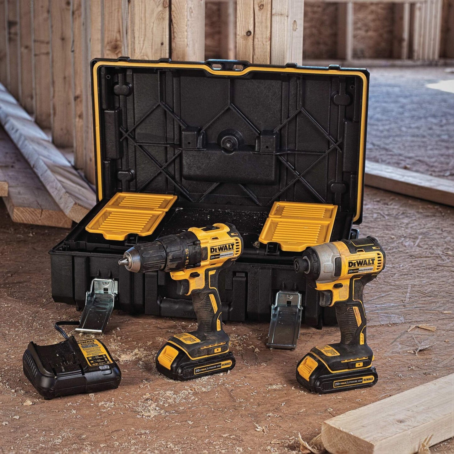 DEWALT DCK277C2 20V MAX Brushless Cordless Compact Drill/Driver & Impact Driver Combo Kit