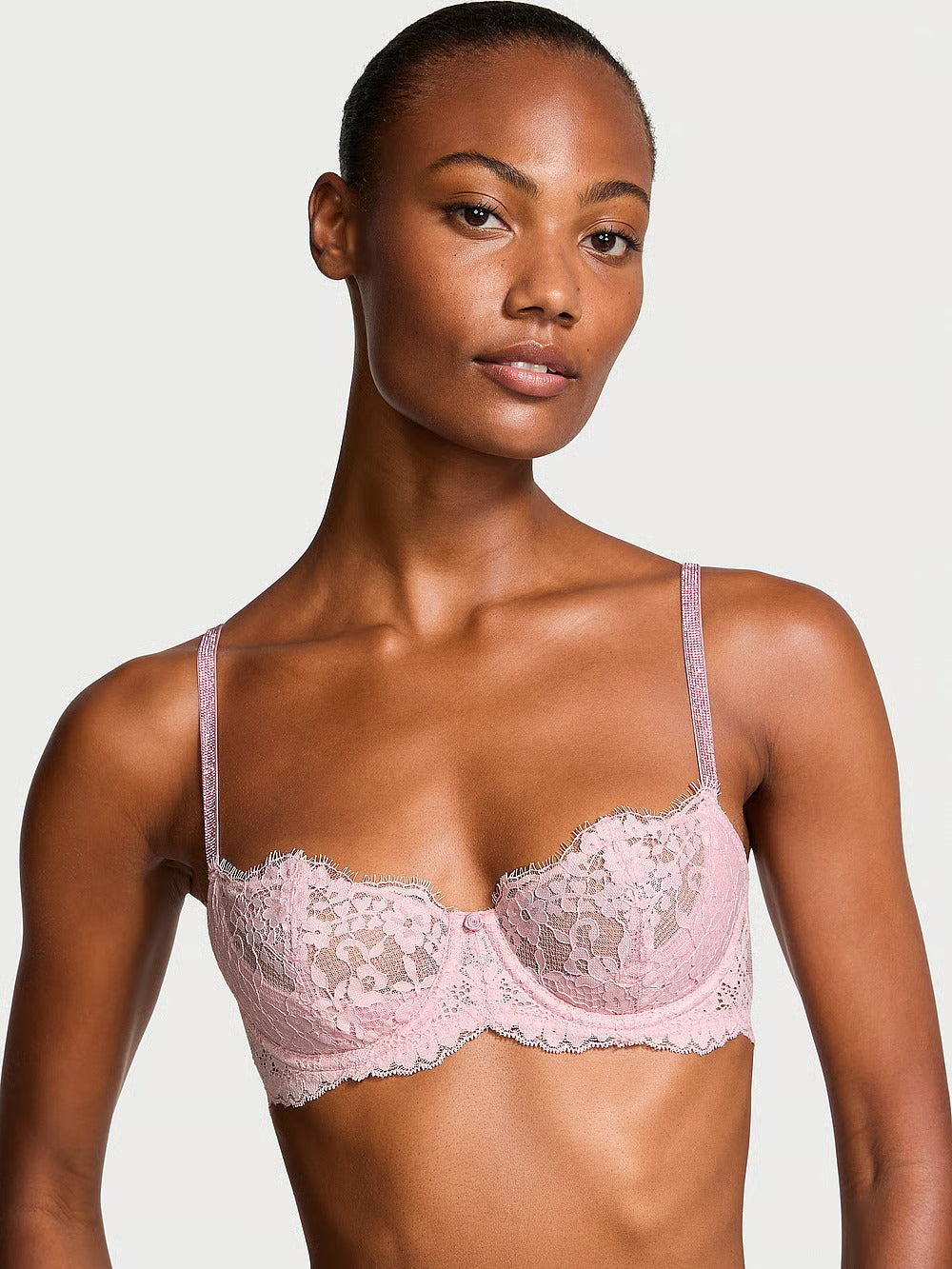 Victoria Secret Wicked Twinkle Strap Unlined Lace Balconette Bra