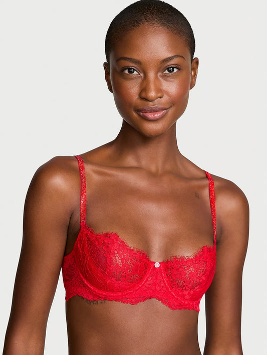 Victoria Secret Wicked Twinkle Strap Unlined Lace Balconette Bra