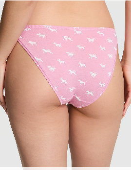 Cotton String Bikini Panty (Moonstone Pink Dog Print)